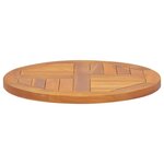 vidaXL Dessus de table Bois de teck solide Rond 2 5 cm 50 cm