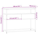 vidaXL Table console sonoma gris 100x40x75 cm bois d'ingénierie