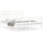 vidaXL Cadre de lit sans matelas blanc 160x200 cm bois massif