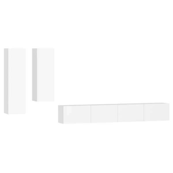 vidaXL Ensemble de meubles TV 4 Pièces Blanc Bois d'ingénierie