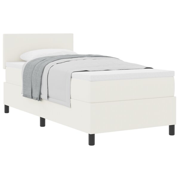 vidaXL Lit avec sommier avec matelas crème 90x200 cm en tissu velours côtelé