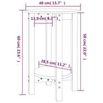vidaXL Table basse Noir Ø 40x60 cm Bois massif de pin