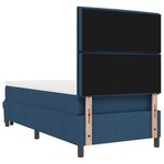 vidaXL Lit à ressorts avec matelas et banc bleu 100x200 cm tissu
