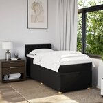 vidaXL Sommier à lattes de lit avec matelas Noir 90x190 cm Tissu