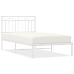 vidaXL Cadre de lit métal sans matelas et tête de lit blanc 100x190 cm