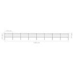 vidaXL Clôture de jardin avec dessus en cerceau Acier 13 6 x 1 m Noir