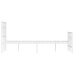 vidaXL Cadre de lit métal sans matelas et pied de lit blanc 120x200 cm