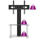 vidaXL Meuble TV d'angle 2 niveaux pour 32-70 pouces noir argenté