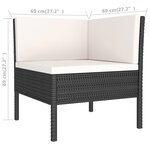 Salon de jardin meuble d'extérieur ensemble de mobilier 2 pièces avec coussins résine tressée noir 02_0015906
