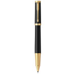 Stylo roller PARKER INGENUITY  Noir  Finition dorée  recharge encre noire pointe fine  coffret cadeau