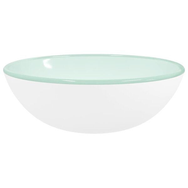 vidaXL Lavabo Verre trempé 35x12 cm Blanc