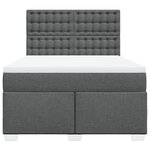 vidaXL Sommier à lattes de lit avec matelas Gris foncé 140x190cm Tissu