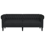 vidaXL Canapé Chesterfield 3 places noir tissu