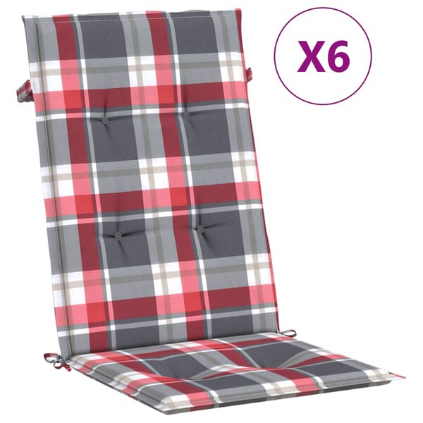 vidaXL Coussins de chaise de jardin à dossier haut lot de 6 120x50x3cm