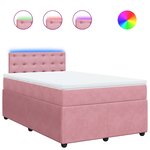 vidaXL Sommier à lattes de lit avec matelas Rose 120x200 cm Velours