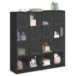 vidaXL Bibliothèque avec portes noir 136x37x142 cm bois d'ingénierie