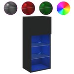 vidaXL Meuble TV avec lumières LED noir 40 5x30x90 cm