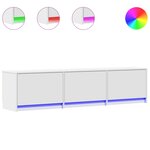 vidaXL Meuble TV avec LED blanc 165x34x40 cm bois d'ingénierie