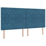 Lit à ressort vidaXL avec matelas et LED Bleu foncé 200x200 cm Velours
