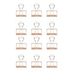 12 pinces double-clip cuivrées