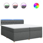 vidaXL Sommier à lattes de lit avec matelas Gris foncé 200x200cm Tissu