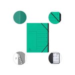Trieur Agrafé Avec Élastiques Intérieur Noir 7 Compartiments - A4 - Vert - X 10 - Exacompta
