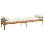 vidaXL Banc de jardin avec coussin beige résine tressée acacia