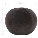 vidaXL Pouf Velours de coton 50 x 35 cm Anthracite