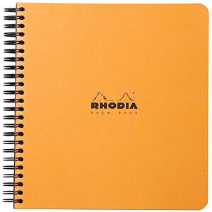 Rhodia - Cahier à Spirale (Reliure Intégrale) Notebook Orange - A5+ - Petits Carreaux - 160 pages Détachables