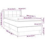 vidaXL Sommier à lattes de lit avec matelas Noir 90x200 cm Tissu