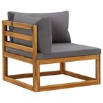vidaXL Canapés d'angle sectionnels 2 Pièces avec coussins Gris foncé