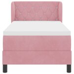 Lit boxspring vidaXL avec matelas rose 80x200 cm en velours