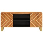 vidaXL Meuble TV marron et noir 105x33 5x46 cm bois massif manguier