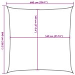 vidaXL Voile d'ombrage 160 g/m² carré gris clair 6x6 m PEHD