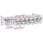 vidaXL Ensemble à manger de jardin avec coussins 17Pièces blanc textilène