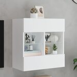 vidaXL Meuble TV mural avec lumières LED blanc 58 5x30x60 5 cm
