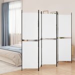 vidaXL Cloison de séparation 5 panneaux Blanc 250x180 cm Tissu