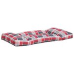 vidaXL Coussins de palette lot de 3 motif à carreaux rouge tissu
