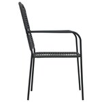 vidaXL Ensemble à manger de jardin 5 Pièces Corde en coton et acier Noir