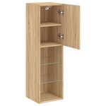 vidaXL Meuble TV avec lumières LED chêne sonoma 30 5x30x102 cm