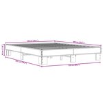 vidaXL Cadre de lit chêne marron 150x200 cm bois d'ingénierie et métal
