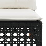vidaXL Canapé d'angle de jardin avec coussins noir résine tressée