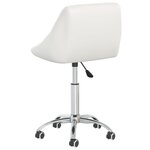 Chaise fauteuil siège pivotante de bureau informatique étude similicuir blanc 02_0024085
