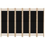 vidaXL Cloison de séparation pliante 6 panneaux 240 cm Bambou et toile