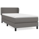 vidaXL Sommier à lattes de lit avec matelas Gris 100x200 cm Similicuir