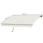 Store banne manuel rétractable aluminium polyester imperméabilisé 3L x 2 5l m crème