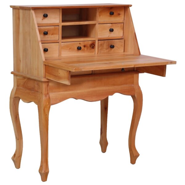 Bureau table poste de travail meuble d'ordinateur informatique étude secrétaire 78 x 42 x 103 cm bois d'acajou massif brun 02_0023934
