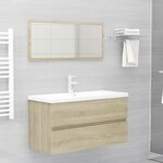 vidaXL Armoire d'évier et lavabo intégré Chêne sonoma Bois ingénierie