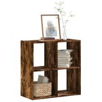 vidaXL Bibliothèque chêne fumé 68 5x32x68 5 cm bois d'ingénierie