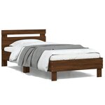 vidaXL Cadre de lit sans matelas avec tête de lit 100x200 cm